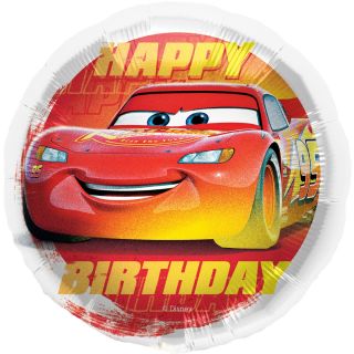 17" Lightning McQueen Happy Birthday Round Foil Balloon