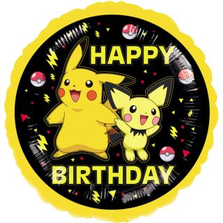 17" Pokemon Pikachu Happy Birthday Round Foil Balloon
