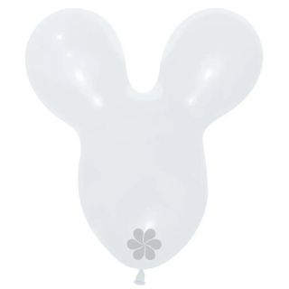 17" Sempertex Mouse Head White 005 Latex Balloons 25ct