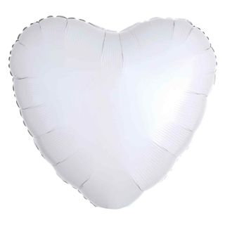 17" White Heart Anagram Foil Balloon