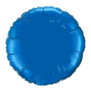 18" Qualatex Round Blue Unpackaged  Foil Ballon