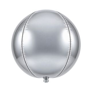 18" Silver Orbz Bamboo Party Foil Balloon