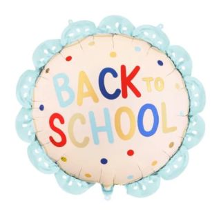 18" Back to School Scalloped Blue Foil Balloon
