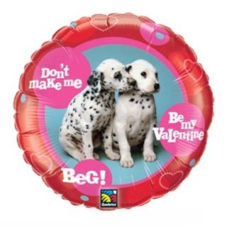 18" Be my Valentine Dalmation Puppy Foil Balloon