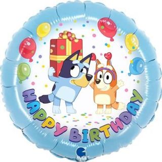 18" Bluey Happy Birthday Round Foil Balloon