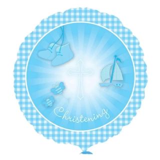 18" Christening Boys Foil Balloon