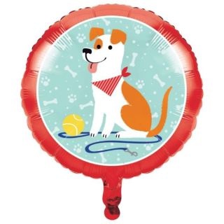 18" Dog Party Round Foil Balloon