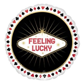 18" Feeling Lucky Casino Round Anagram Foil Balloon