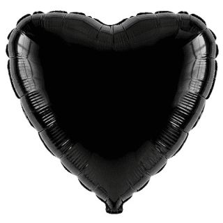 18" Flexmetal Heart Black Foil Balloon
