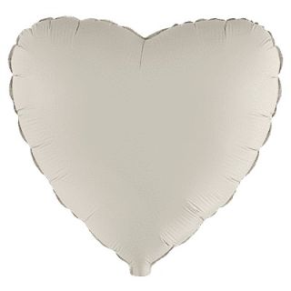 18" Flexmetal Heart Matte Creamy Latte Foil Balloon
