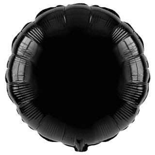 18" Flexmetal Round Black Foil Balloon