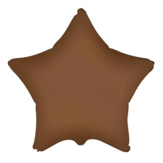 18" Star Matte Choco Brown Flexmetal  Foil Balloon