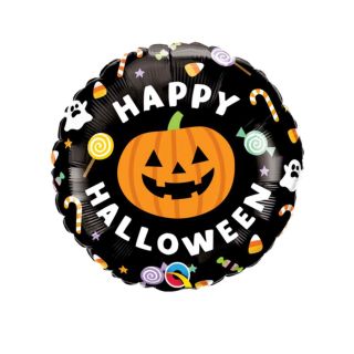 18" Halloween Pumpkin Round Foil Balloon