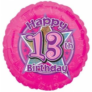 18" Happy 13th Birthday Round Foil Balloon