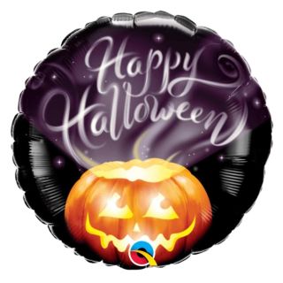 18" Happy Halloween Pumpkin Cauldron Round Foil Balloon