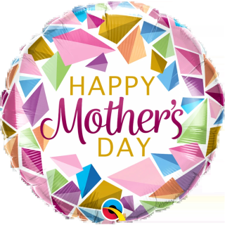 18" Happy Mother's Day Geometric Shapes Foil Balloon