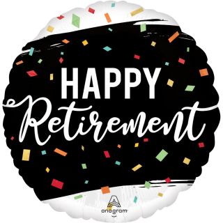 17" Happy Retirement Confetti Anagram Round Foil Balloon