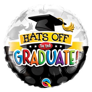 18" Hats Off To The Graduate Round Foil Balloon