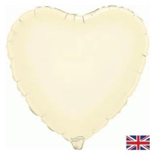 18" Oaktree Ivory Heart Upackaged Foil Balloon