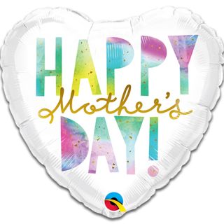 18" Happy Mother's Day Watercolour Heart Foil Balloon