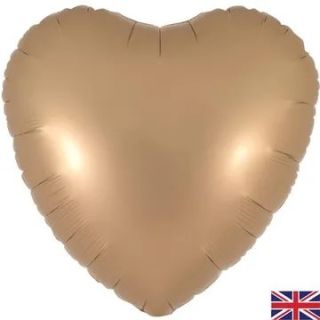 18" Satin Latte Heart Oaktree Unpackaged Foil Balloon