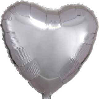 18" Silver Heart Anagram Foil Balloon