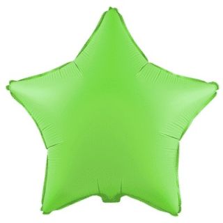 18" Flexmetal Star Fluorescent Green Foil Balloon