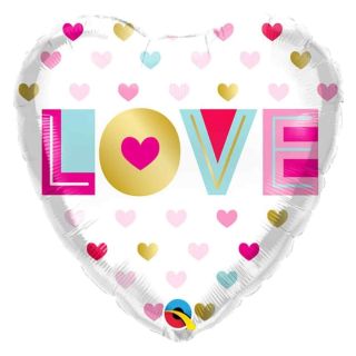 18" Valentine's Day Love Metallic Hearts Foil Balloon