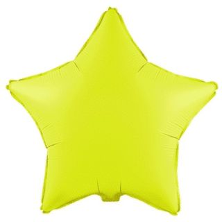 18" Flexmetal Star Fluorescent Yellow Foil Balloon