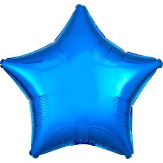 19" Blue Star Anagram Metallic Foil Balloon