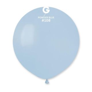 19" Gemar Powder Blue 108 Latex Balloons 25ct