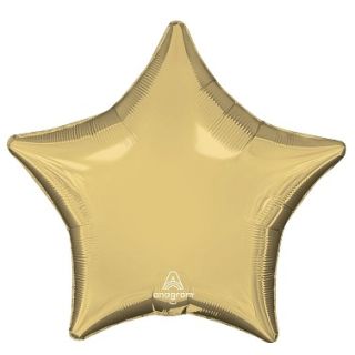 19" White Gold Star Anagram Foil Balloon