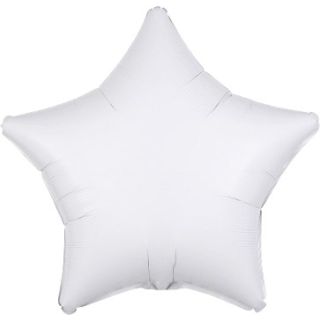 19" White Star Anagram Foil Balloon