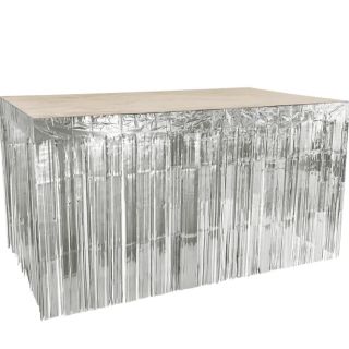 Table skirt Metallic Silver 300 x 74 cm