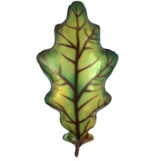 20" Autumn Leaf Green Foil Balloon