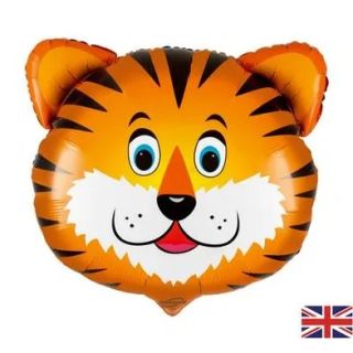 21" Tiger Face Oaktree Foil Balloon Packaged