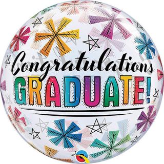 22" Congratulations Graduate! Mixed Stars Bubble Balloon