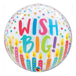 22" Deco Bubble Wish Big Birthday Candles Balloon