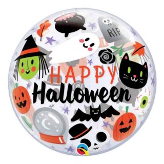 22" Happy Halloween Icons Bubble Balloon