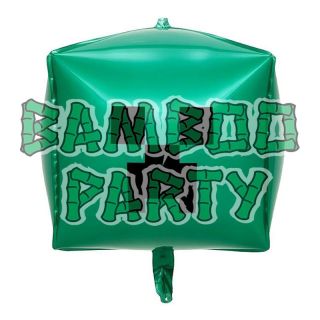 22" Pixel Face Green Cube Gaming Foil Balloon