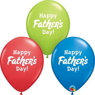 11" Happy Fathers Day Assorted Latex Balloons 50ct
