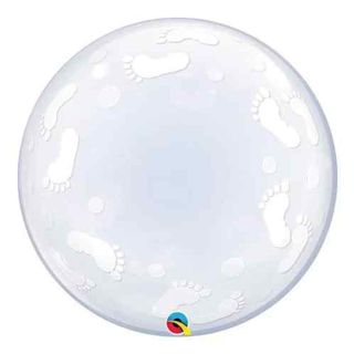 24" Deco Bubble Balloon Baby Footprints 1ct