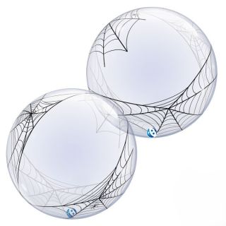 24" Deco Bubble Balloon Spider Web Clear 1ct