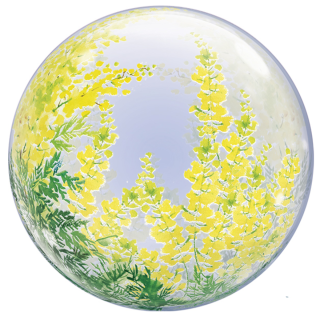 24" Deco Bubble Balloon Kyoko Mimosa Clear 1ct