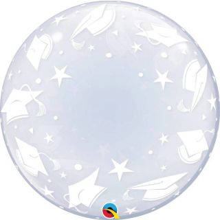 24" Graduation Caps Around Bubble Balloon