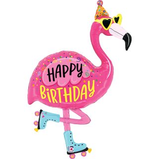 42" Betallic Flamingo Birthday Foil Balloon
