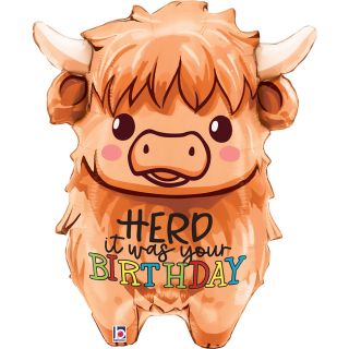 27" Betallic Highland Cow Foil Balloon