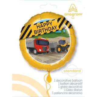 18" Happy Birthday Construction Foil Balloon