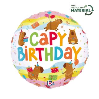 18" Capy Birthday Round Foil Balloon