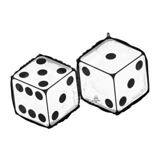 30" Feeling Lucky Casino Dice SuperShape Anagram Foil Balloon